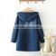 Korea style thicken denim coat long winter add wool clothes