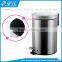 5 Litres Eco-friendly indoor silver stainless steel trash can with foot pedal for korea market