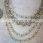 PEARL CRYSTAL Gold plated BRIDAL necklace EARRING set