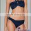 Special nice halter design nylon spandex bandeau bikini swimsuits.