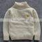 New Design plain Knitted Kids Pullover cotton high neck sweater design