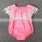 Soft Hot Sale Baby Cotton Wear Clothes Infant Soild ColorJumpsuit Baby Girls Lace Off-shoulder Romper