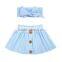 Latest Designer Cotton Skirt Kids Girl Short Dresses Matching Headband Sets