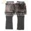 Fashion Women Fingerless Leather Knitting Cashmere Gloves with Fur