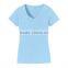 Latest Design Ladies Slim Fit v Neck High Quality Plain no Brand T-shirt