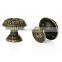 Custom Antique Bronze Flower Pattern Carved Mushroom Shape Jewelry Box/Case Drawer Pull Knob Handles