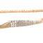 2015 New Design Women Metal Golden Diamond Decoration Skirt Waist Chain Woven Belt