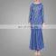 Modern Lace Two Pieces Long Sleeves Blue Dress Women Baju Kurng Muslim Ladies Clothing
