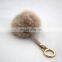 Rabbit Fur Keychain Fur Pom Pom Key Chain for Handbag Real Fur Ball