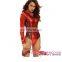 Sexy Adult Red Hot Devilish Hooded Romper Cosplay Costume