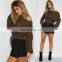 Latest oblique belly bandage women sweater long sleeves warmer sweater for wholesale KMY1095