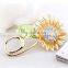 bling crystal gold plated sunflower shape brooch metal pin badge