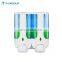 wall mount  bathroom accessories abs plastic shampoo liquid soap dispenser double soap dispenser