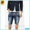 Custom dark color mens denim shorts factory