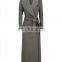 Europe Fashion Cashmere Long Coats Woman Wear Wool Blend Coat Wholesale Coat with Belt