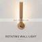 Simple Wall Lamp Rotatable Wood Indoor Wall Light Adjustable Brightness Touch Switch Sconce Corridor Night Lamps