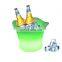 Wine and Beverage Coolers Multiple Capacity Food Grade Plastic Beer Ice Bucket Led Flashing Beverage Wine Bucket