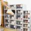 Best Quality Black Closet Rack Standing Transparent Storage Plastic Box Cabinet Shoe Organizer Stackable