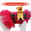 Christmas Dog Clothes/ Dog Christmas Hat/ Bow Plaid Skirt Dog Dresses/ Golden Bow Dog Skirt/