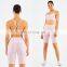 Ribbed Seamless Yoga Short Set Women Summer Activewear Sports Fitness Gym Yoga Bra Cross Back