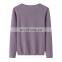 Women's Casual Loose Knit Cashmere Sweater 100% Winter Warm Comfortable Crew Neck with Chinese Style Solid Pattern Front Logo