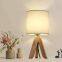 Modern Garden Wood Art Tripod Table Lamp Hotel Bedroom Bedside Lamp