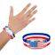 National Day Supplies Flashing Led  Flag Silicone Light Up Bracelet Wristband