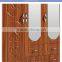 wardrobe 4 doors dark beech color modern design with middle elliptic mirror
