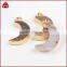 New sparkly druzy crescent moon pendants gold plated double loops druzy agate half moon pendants
