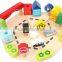 hot selling hardwood assembling toy car town & country wooden play set OEM wooden block set EZ5084