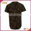 100 cotton curved hem t shirt oversize camo tall t-shirt blank