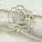 Fashionable Rose Flower Shape Plastic Pearls Metal Alloy Napkin Rings