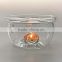 Clear transparent heating resistant glass tea candle holder
