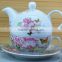 2015 newly item one person new bone china coffee pot and cup