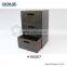 Black PU document storage chest with 3 drawers, office storage container chest