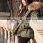 Wholesale price hot selling popular parka jacket with real silver fox fur hood trim