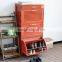 Red Color Solid Wood Shoe Cabinet With 3 Layers