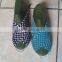 man women woven weave shoes , elastic belt hand knit shoes , handmade woven elastic shoes