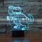 3D Optical Lamp Dinosaur Style Night Light 7 RGB Light Colors 10 LEDs AA Battery or DC 5V Mixed Lot