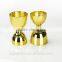 new style thicken gold coated bar cocktail jigger, stainless steel measuring cup