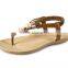 CX297 2017 summer ladies thong sandals with ornaments