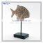 Decorative Resin Craft Fish Fossil With Metal Stand Animal Fossil