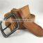 black zinc alloy buckle durable cow hide genuine leather belt for men
