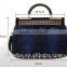 hot sell rabbit fur leather lady hand bag with three colors