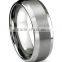 Men's 8mm Tungsten Carbide Ring Wedding Engagement Band Matte Brushed Finish Lines