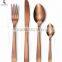 Wholesale Gold plated stainless steel wedding cutlery knife fork spoon tea spoon