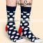 Custom Different Style Colorful Dotted Socks,Mens crew socks,happy dotted dress socks
