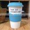 Bulk items of Eco-friendly Plastic Business Travel Takeaway plastic coffee mug /keep cup with silicone caps