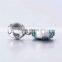 S326 Globalwin Bracelet Charm Fish Design Micro Paved Pendant Charm In Silver