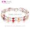 Fashion Jewelry Red CZ Double Sterling Silver Bracelets